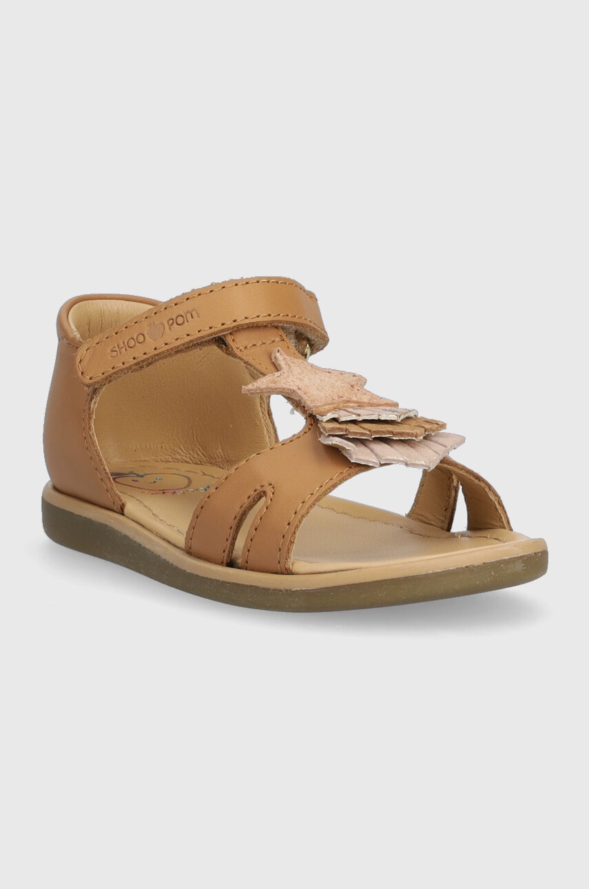 Детские кожаные сандалии Shoo Pom цвет коричневый Детские кожаные сандалии Shoo Pom цвет коричневый