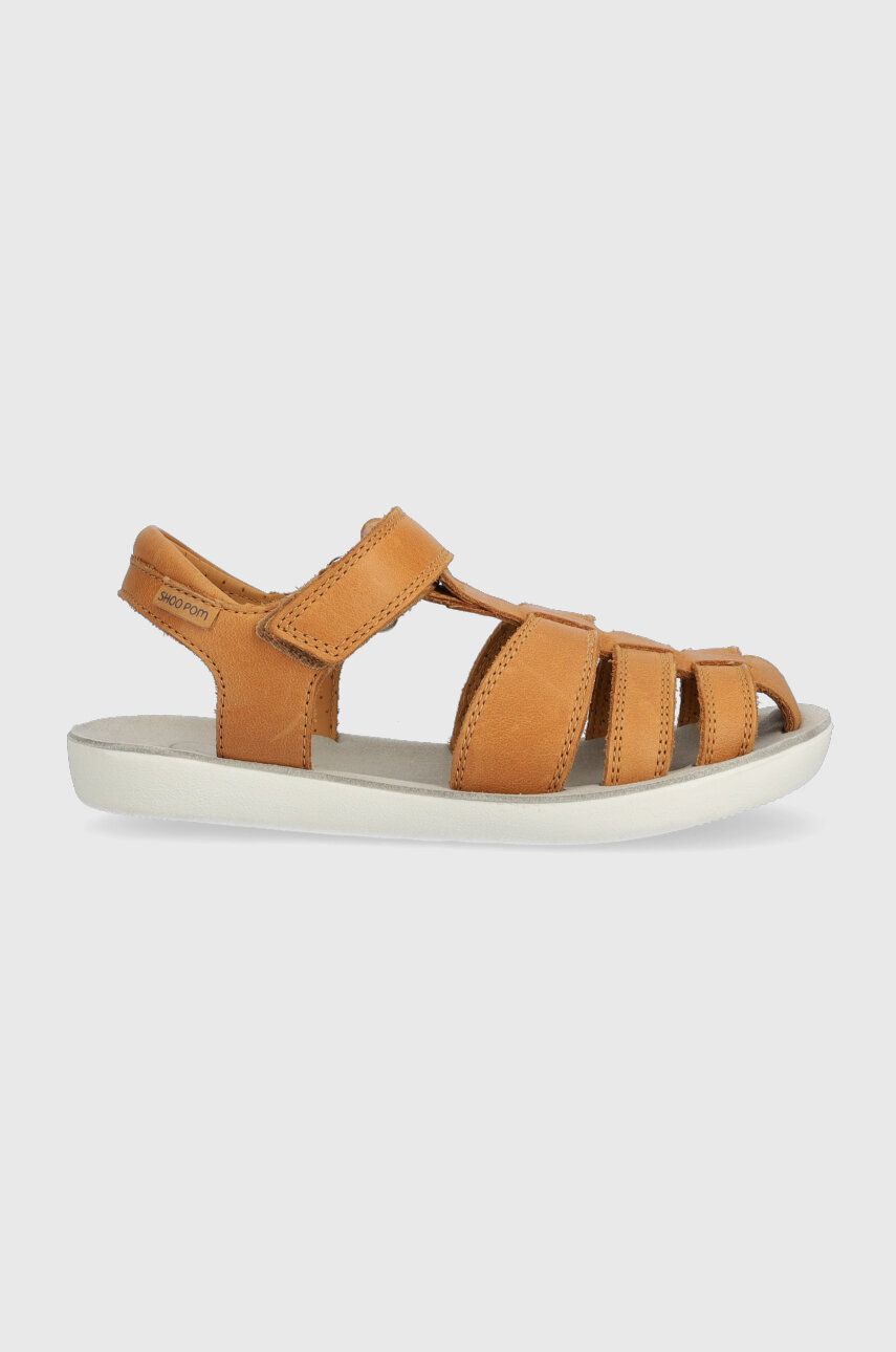 E-shop Dětské kožené sandály Shoo Pom hnědá barva