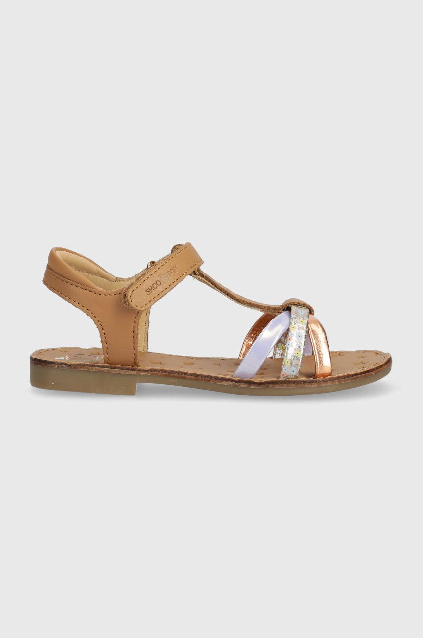 Shoo Pom sandale din piele pentru copii culoarea maro