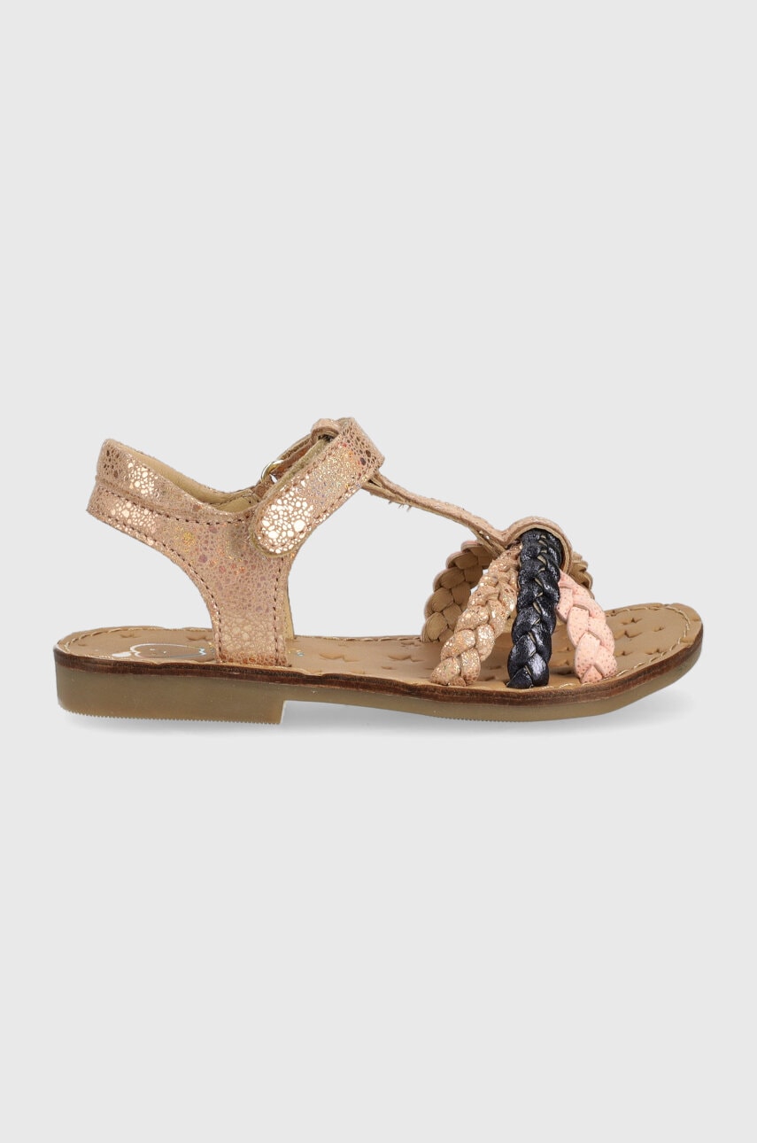 Детские кожаные сандалии Shoo Pom цвет бежевый Детские кожаные сандалии Shoo Pom цвет бежевый
