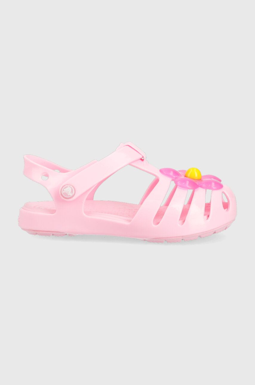 Otroški sandali Crocs ISABELLA CHARM SANDAL roza barva