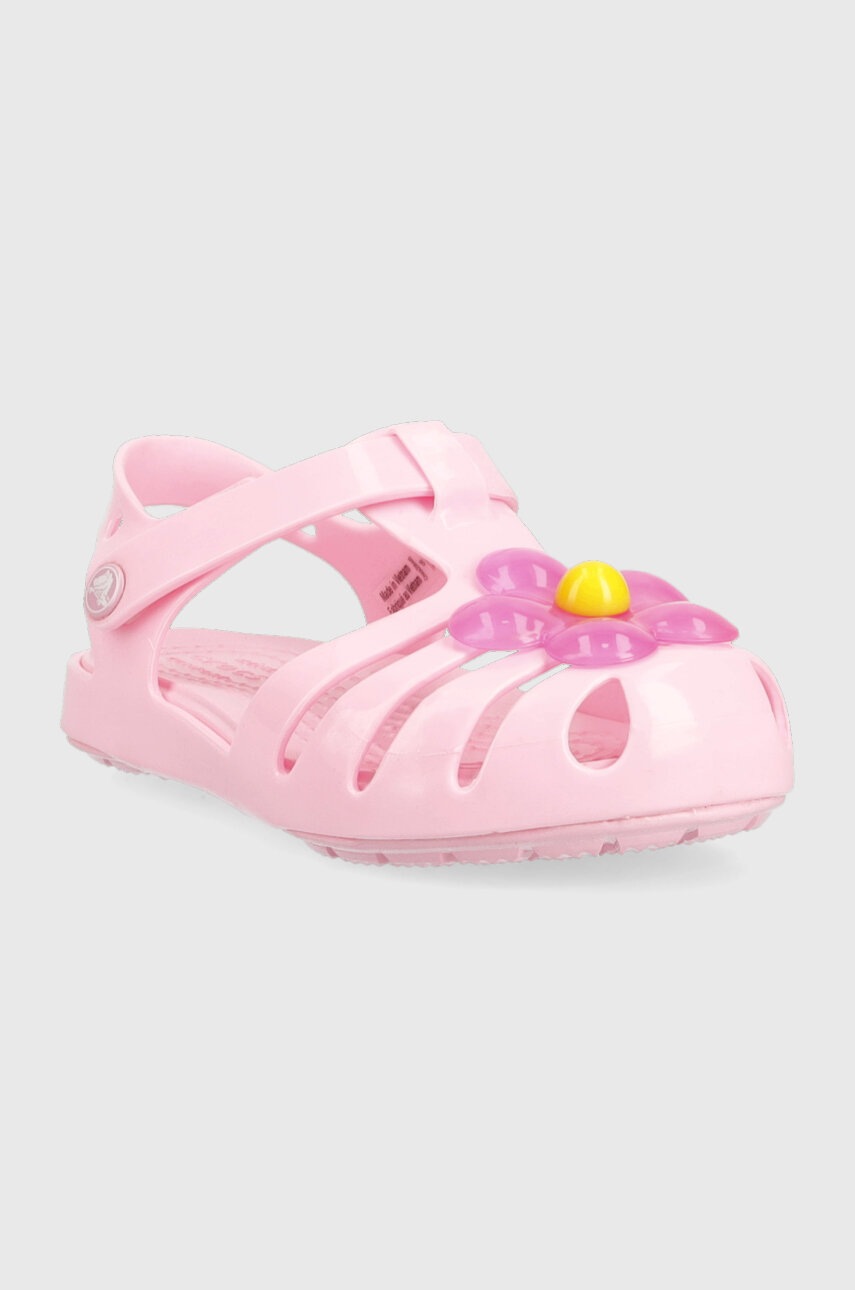 Детские сандалии Crocs ISABELLA CHARM SANDAL цвет розовый Детские сандалии Crocs ISABELLA CHARM SANDAL цвет розовый