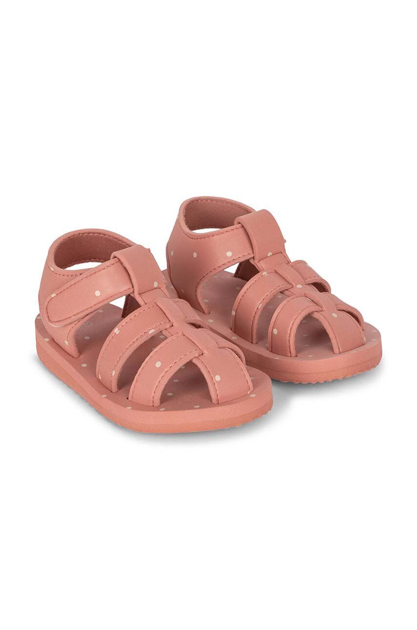 Levně Dětské sandály Konges Sløjd růžová barva