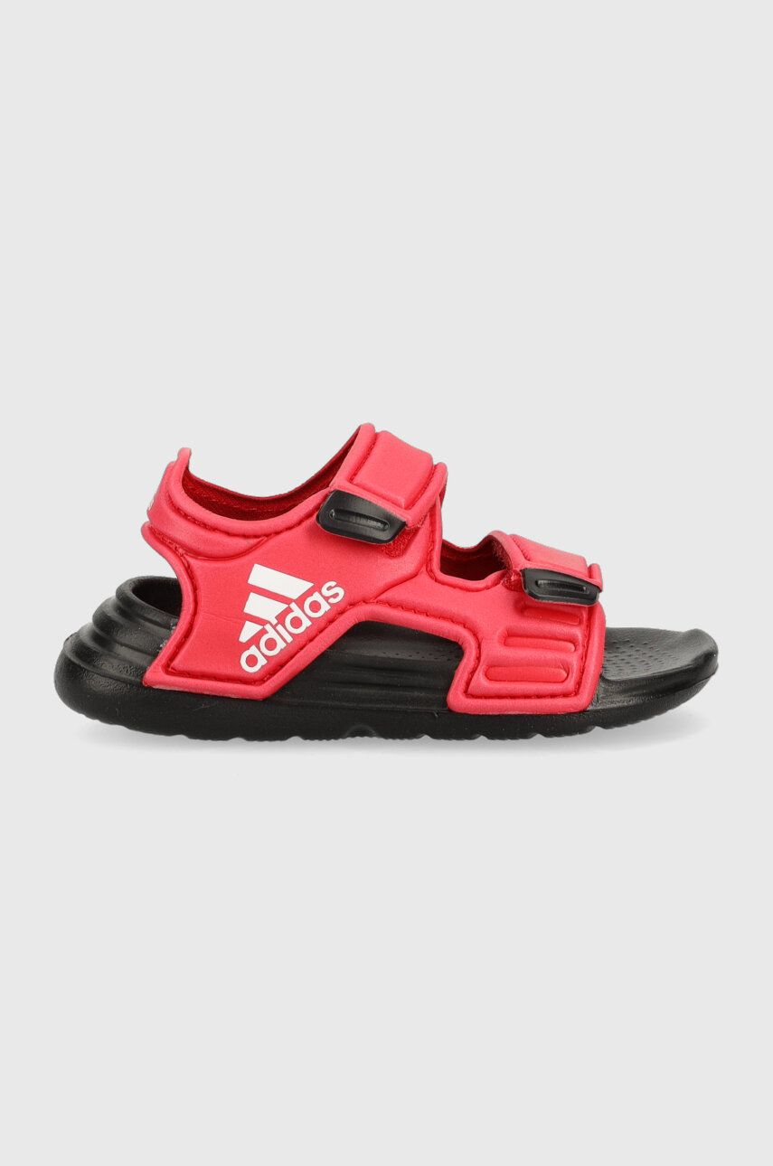 Levně Dětské sandály adidas ALTASWIM I červená barva