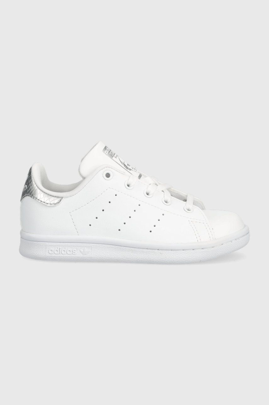 Dětské sneakers boty adidas Originals STAN SMITH C bílá barva - bílá -  Svršek: Umělá hmota