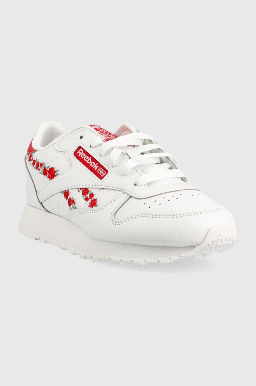 

Дитячі кросівки Reebok Classic CL LTHR колір білий