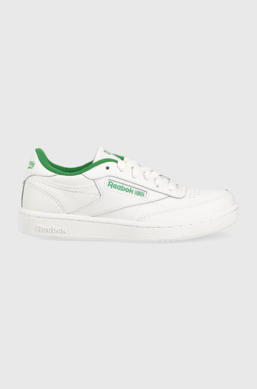 Levně Dětské kožené sneakers boty Reebok Classic CLUB C bílá barva