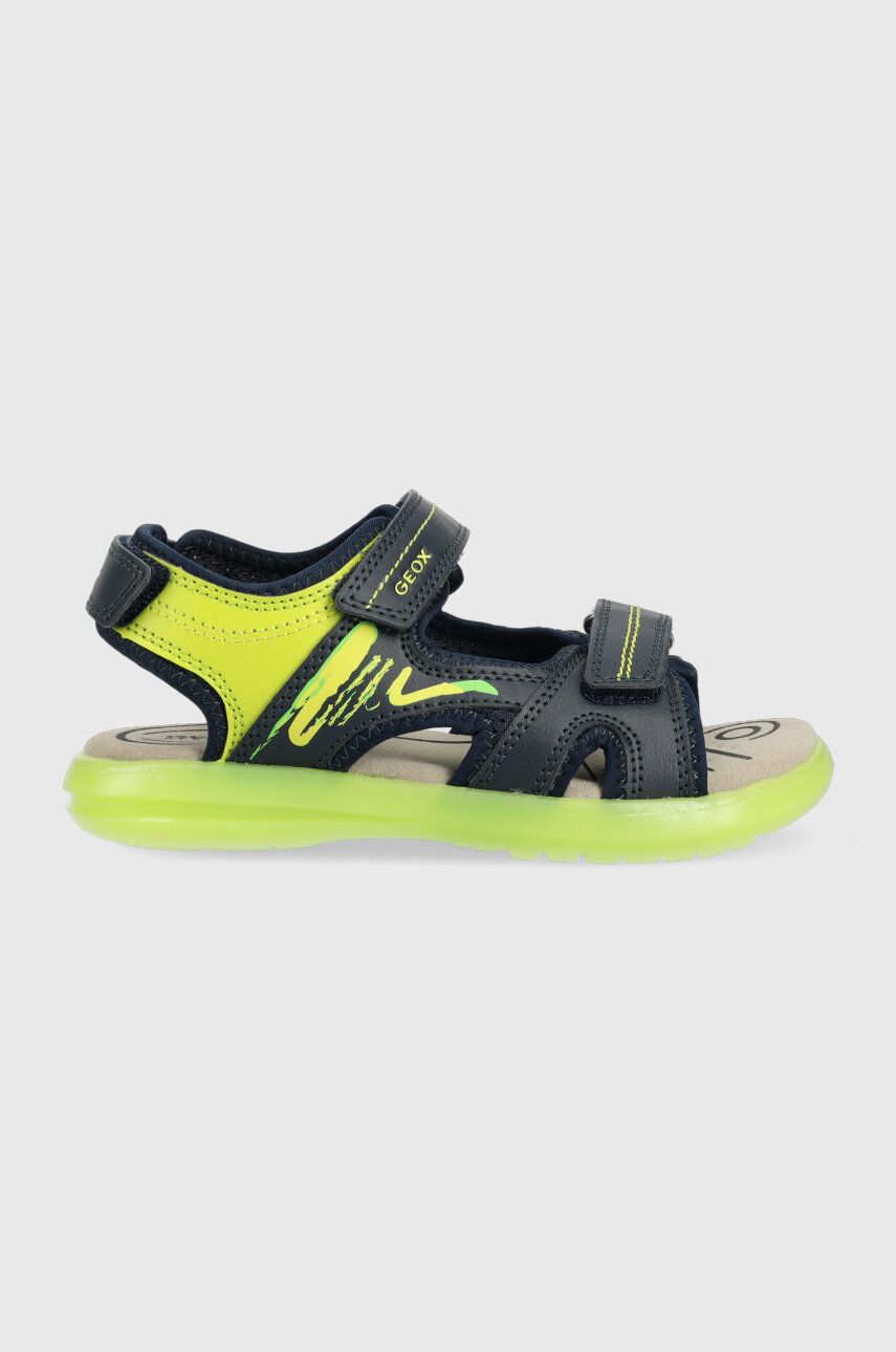 Levně Dětské sandály Geox zelená barva