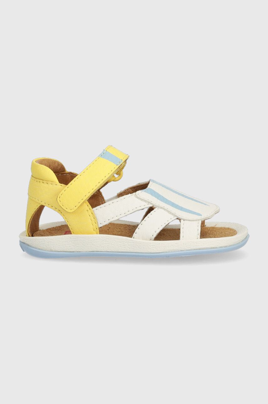 Levně Dětské kožené sandály Camper bílá barva