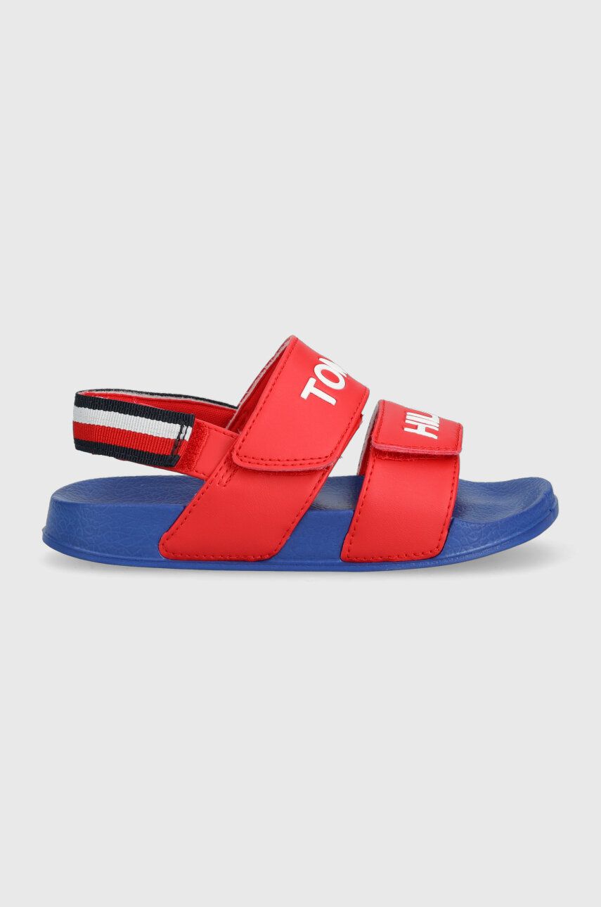 Levně Dětské sandály Tommy Hilfiger červená barva