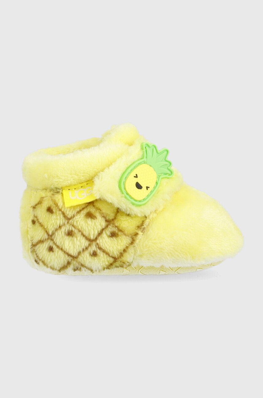 Dětské boty UGG žlutá barva - žlutá -  Svršek: Textilní materiál Vnitřek: Textilní materiá