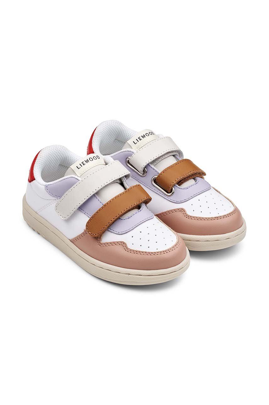 Levně Dětské kožené sneakers boty Liewood béžová barva
