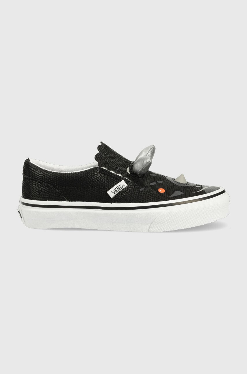 Vans tenisi copii triceratops slip on dino dkgrn culoarea negru