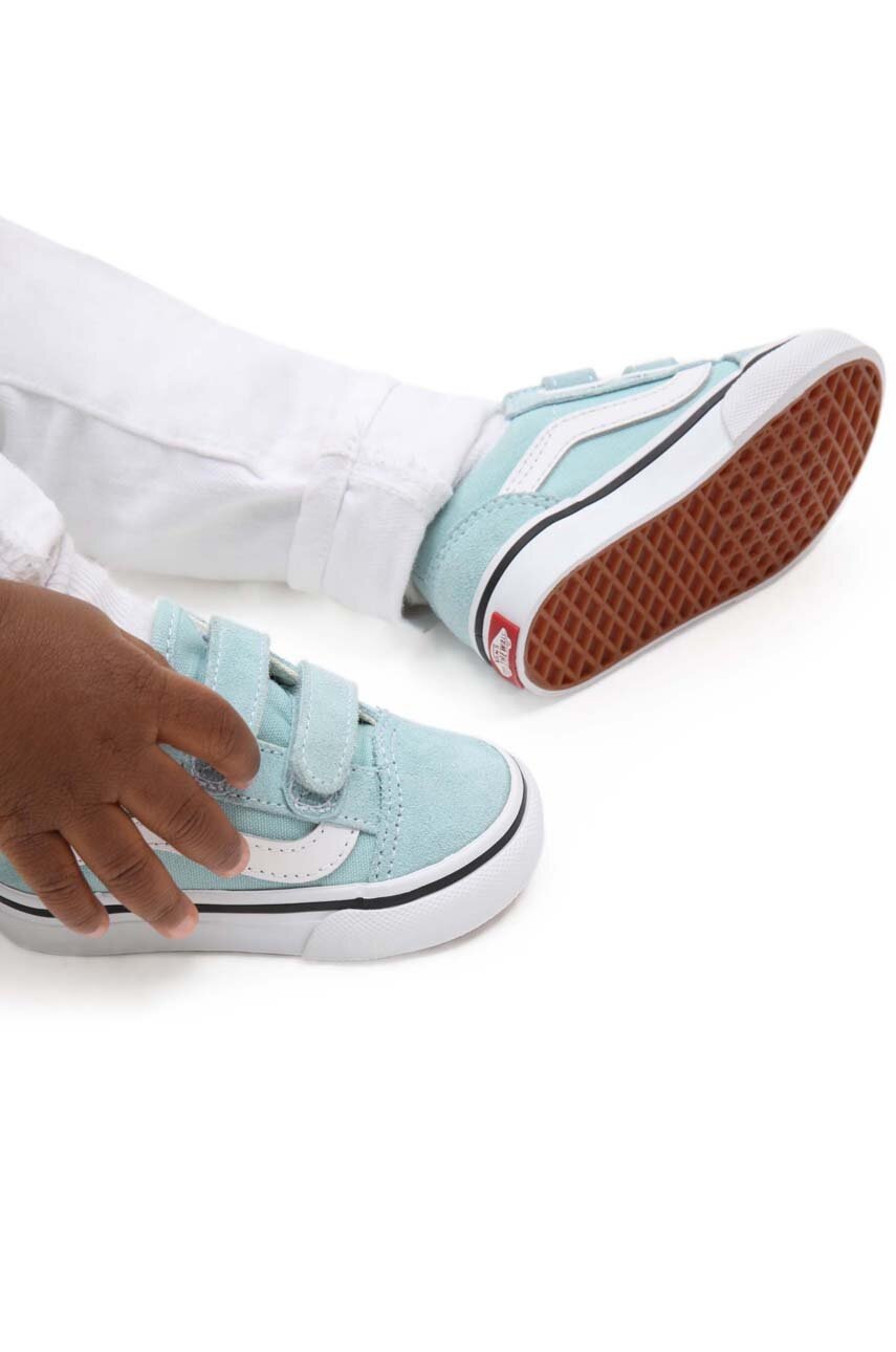 

Детские кеды Vans TD Old Skool V CTHR MBLUE цвет бирюзовый