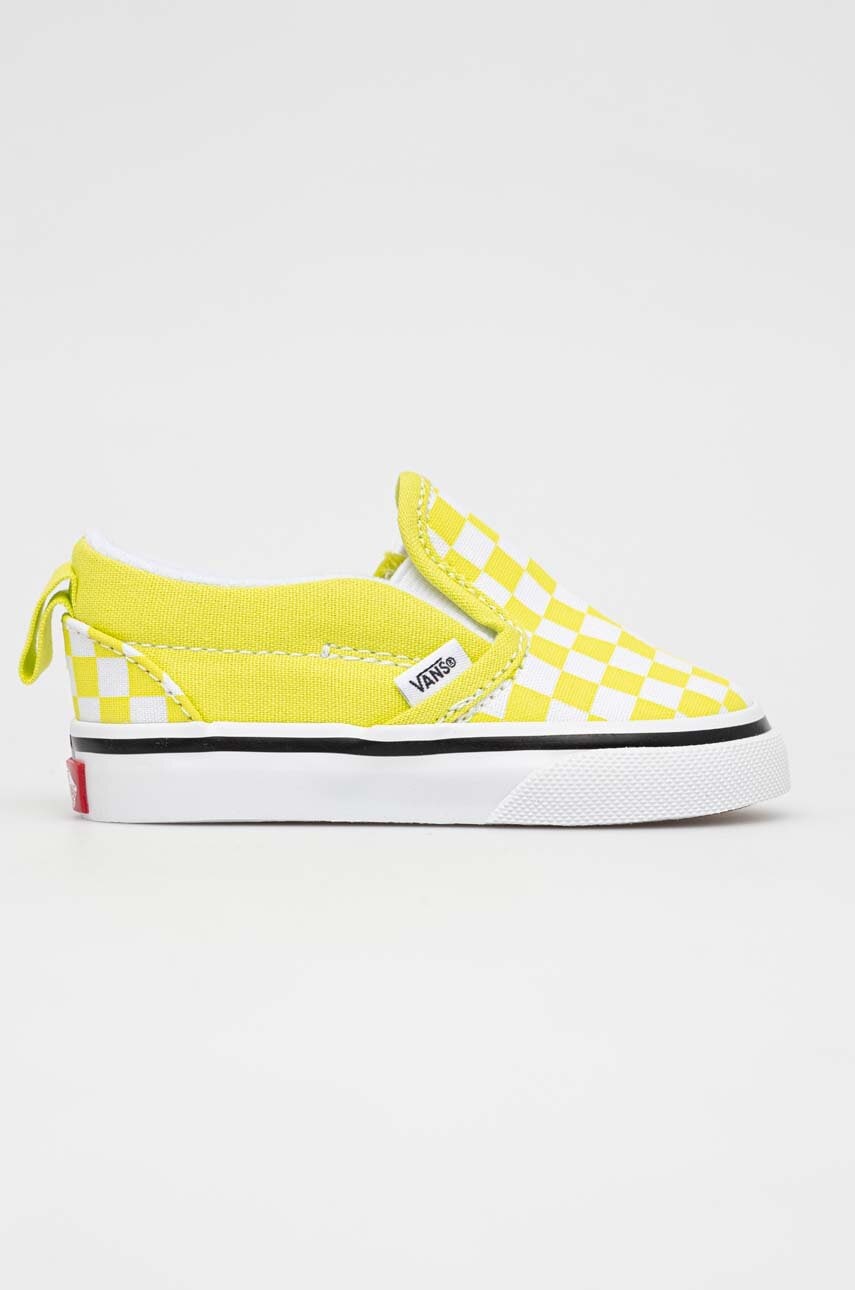 Дитячі кеди Vans TD Slip On V CTHR CHBD MBLUE колір зелений Дитячі кеди Vans TD Slip On V CTHR CHBD MBLUE колір зелений