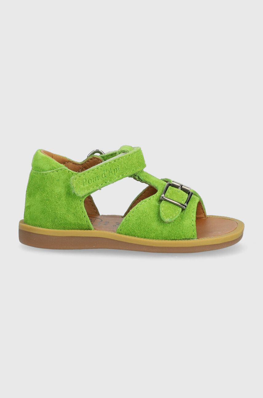 Levně Dětské kožené sandály Reebok Classic zelená barva