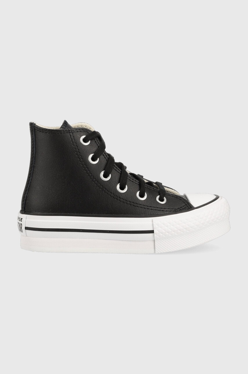 

Детски кожени кецове Converse CON OBUWIE A01015C EVA LIFT в черно, Черен