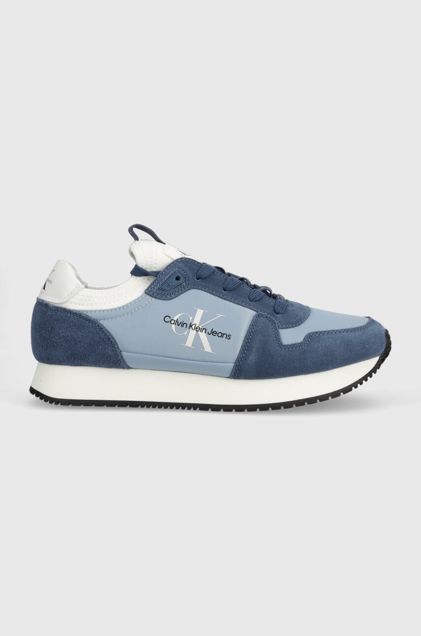 

Маратонки Calvin Klein Jeans YM0YM00553 RUNNER SOCK LACEUP NY-LTH в синьо, Син