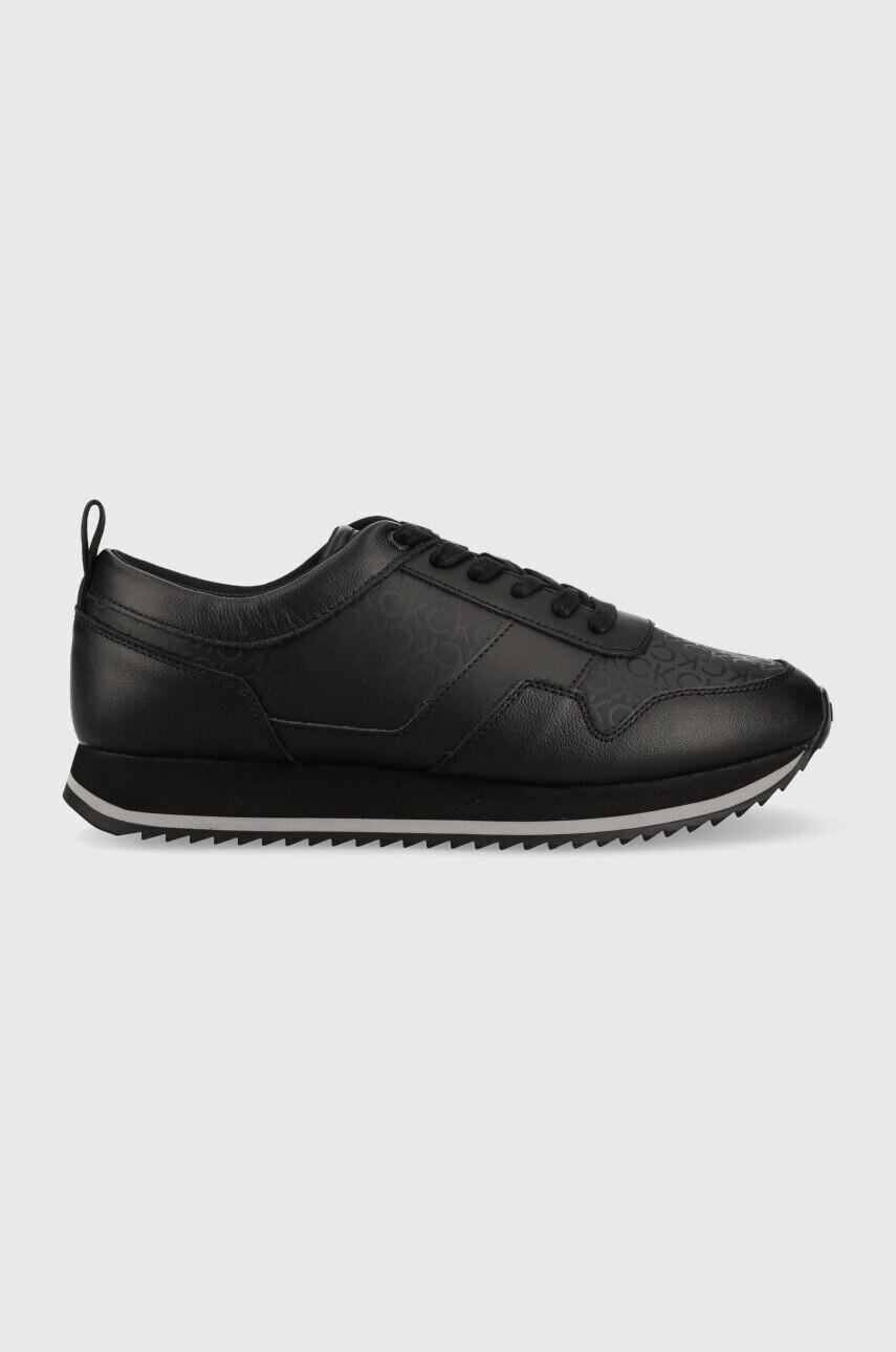 Sneakers boty Calvin Klein HM0HM00997 LOW TOP LACE UP MONO černá barva - černá -  Svršek: Umělá
