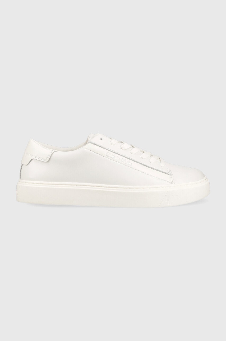

Кожени маратонки Calvin Klein Hm0hm00861 Low Top Lace Up Lth в бяло, Бял