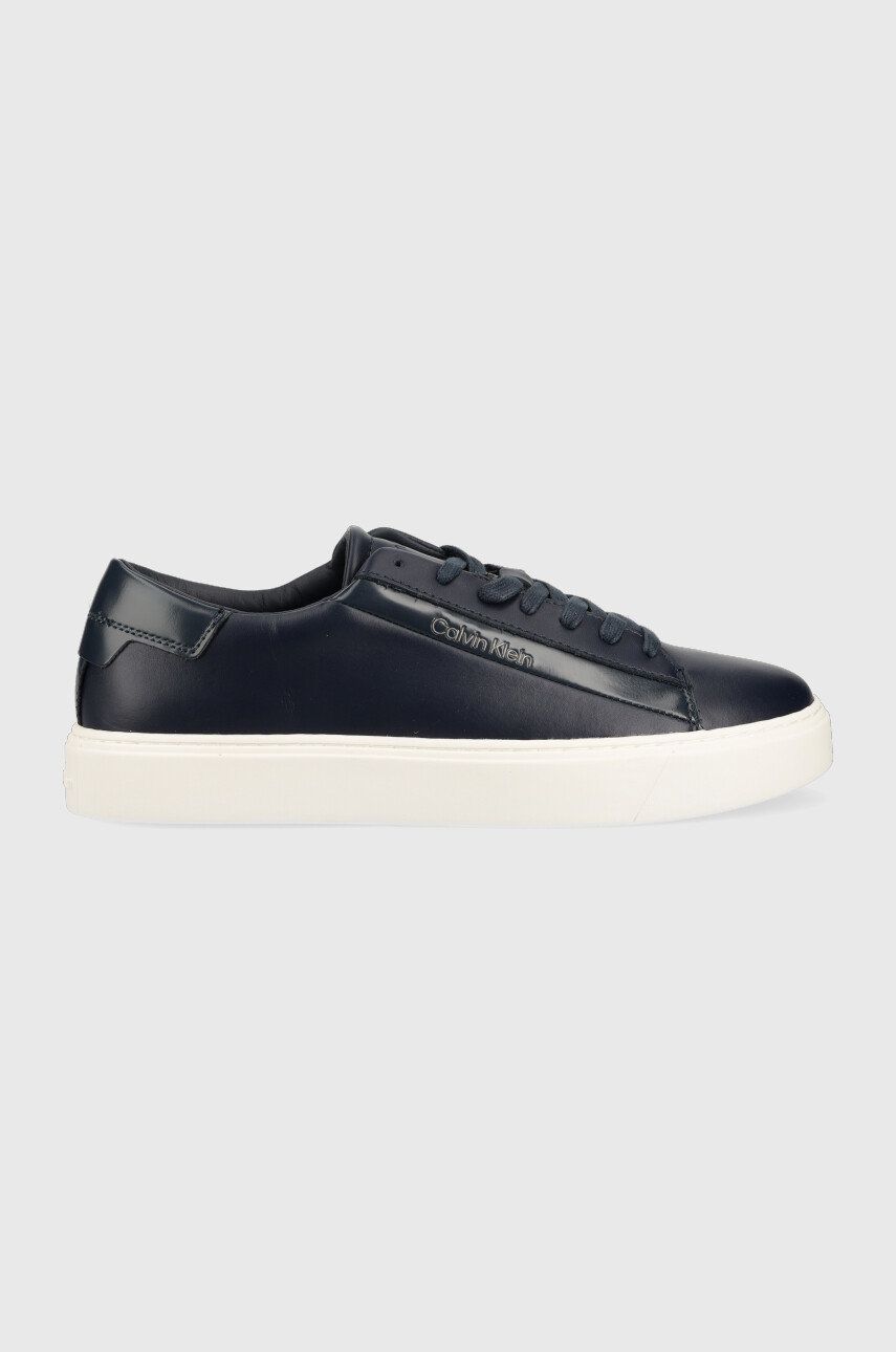 

Кожени маратонки Calvin Klein Hm0hm00861 Low Top Lace Up Lth в тъмносиньо, Тъмносин