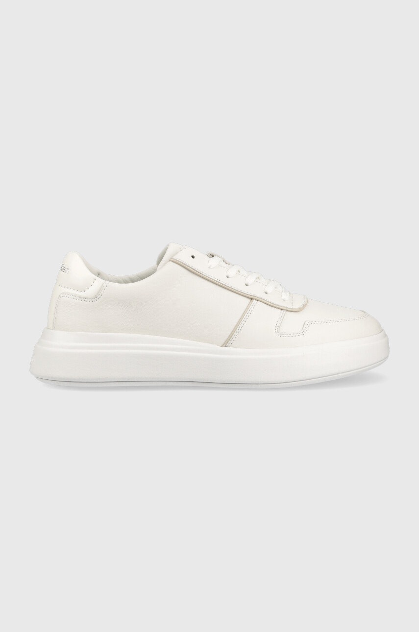 

Кожени маратонки Calvin Klein HM0HM00992 LOW TOP LACE UP PIPING в бяло, Бял