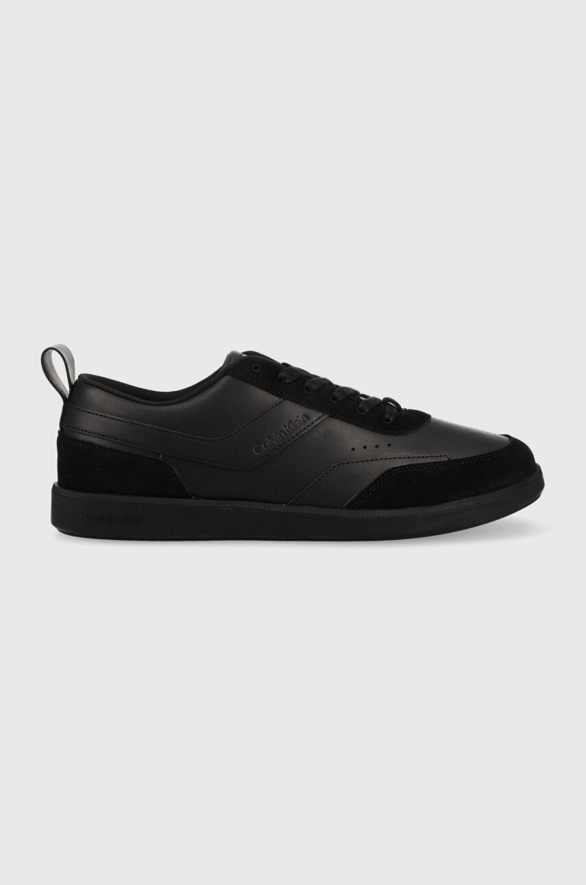 

Кожени маратонки Calvin Klein HM0HM00851 LOW TOP LACE UP LTH MIX в черно, Черен