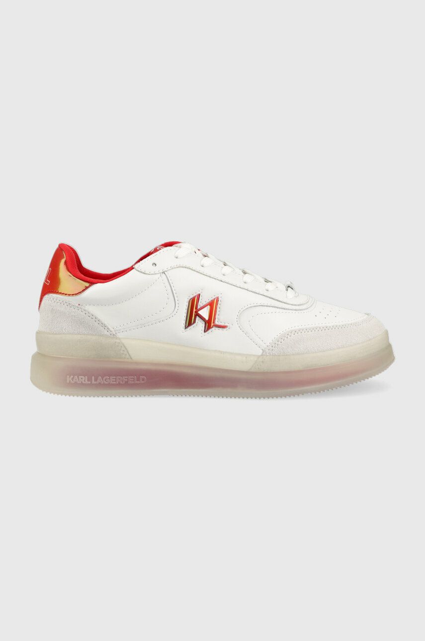Levně Kožené sneakers boty Karl Lagerfeld BRINK bílá barva, KL53426
