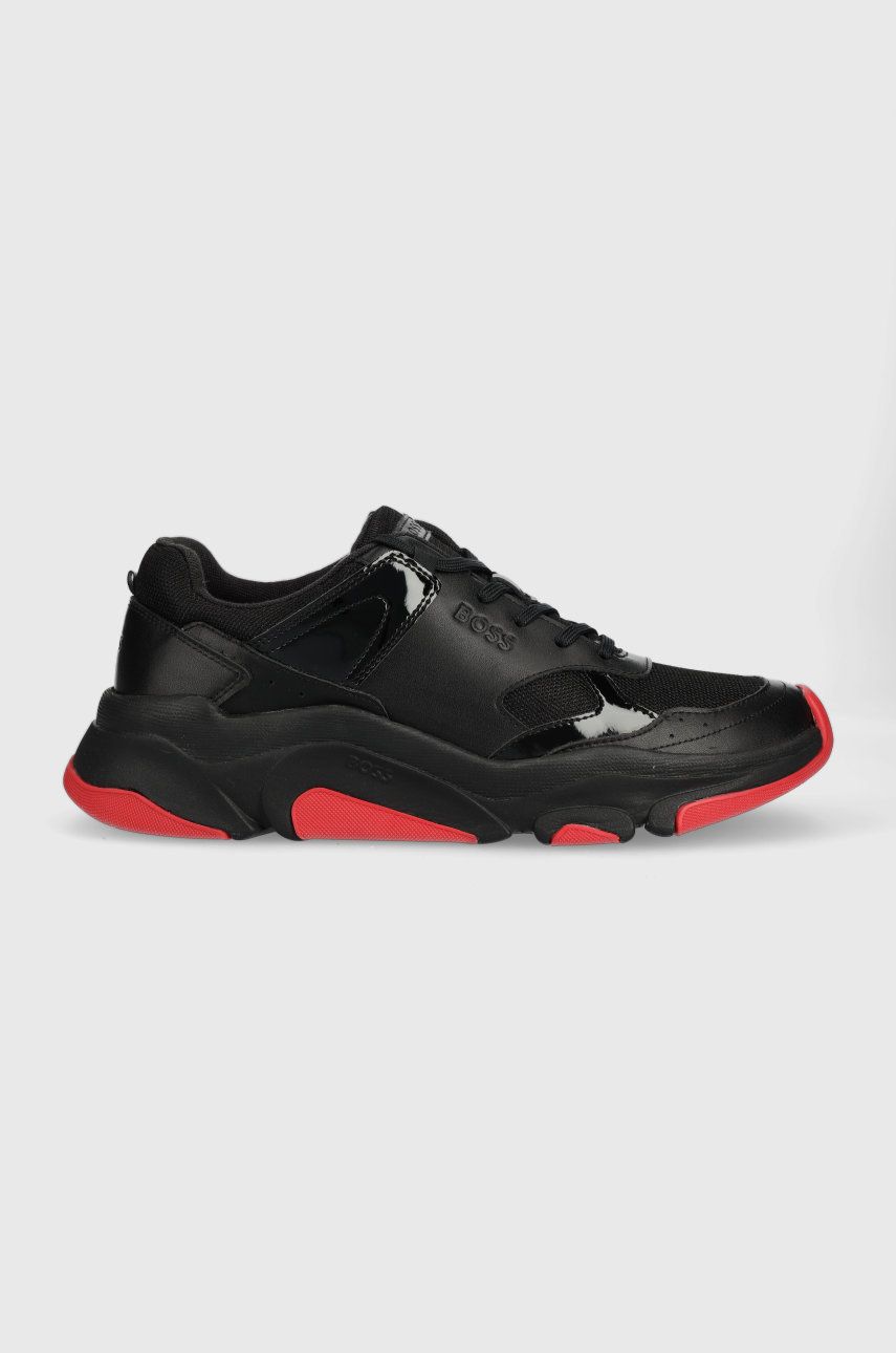 Sneakers boty BOSS Asher černá barva, 50487718 - černá -  Svršek: Umělá hmota