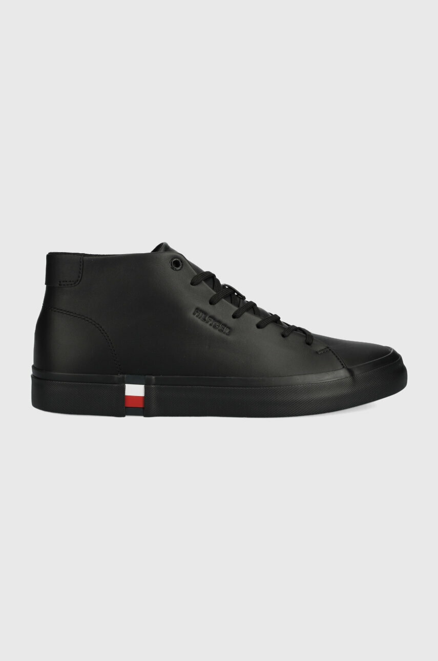 

Шкіряні кеди Tommy Hilfiger FM0FM04352 MODERN VULC HI CORPORATE LEA колір чорний