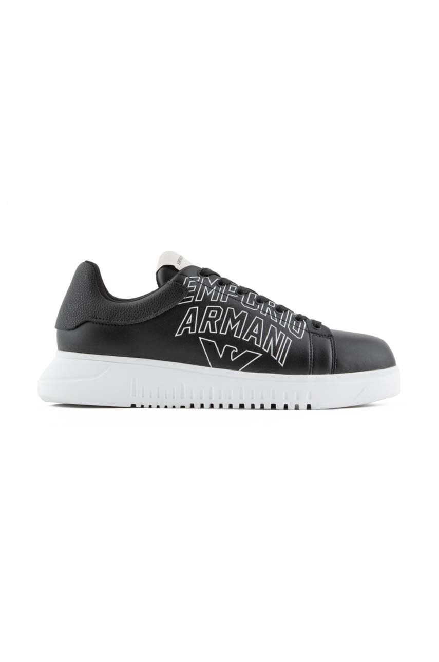 Kožené sneakers boty Emporio Armani černá barva, X4X264 XN732 K001 - černá -  Svršek: Přírodní 