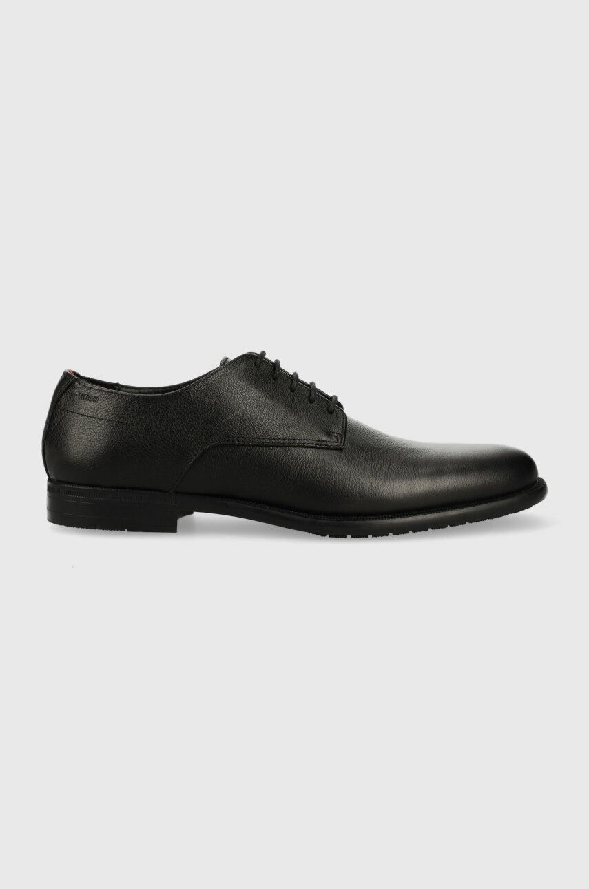 HUGO pantofi de piele Kyron barbati, culoarea negru, 50470191