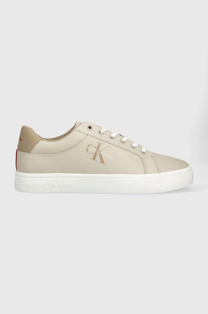 

Кожени маратонки Calvin Klein Jeans CLASSIC CUPSOLE FLUO CONTRAST в бежово YM0YM00603, Бежов