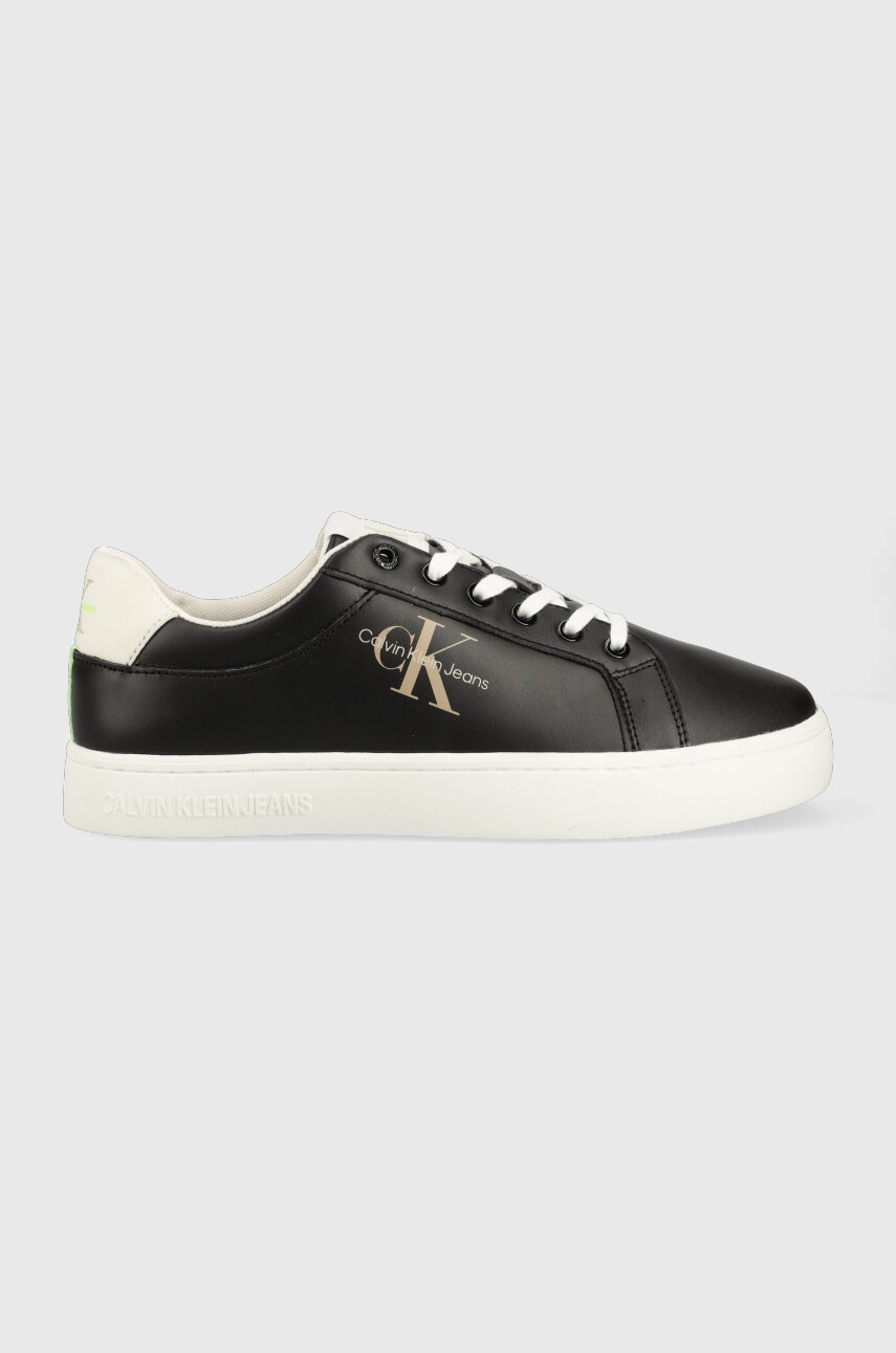

Кожени маратонки Calvin Klein Jeans CLASSIC CUPSOLE FLUO CONTRAST в черно YM0YM00603, Черен