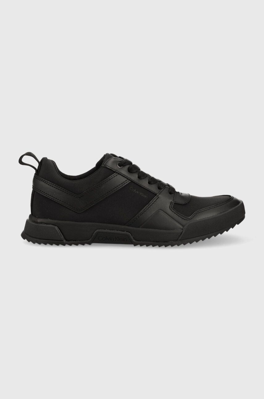 Sneakers boty Calvin Klein LOW TOP LACE UP MIX černá barva, HM0HM00916 - černá -  Svršek: Texti