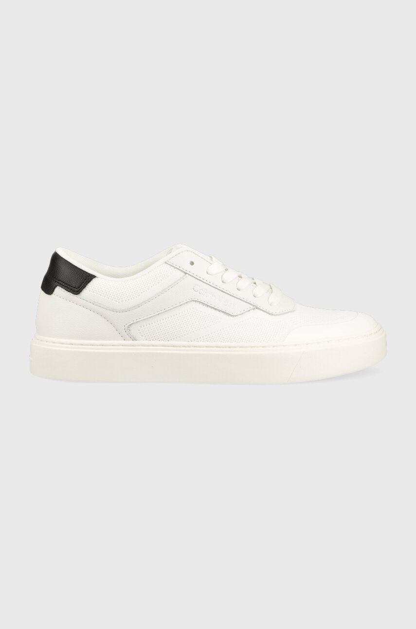 Sneakers boty Calvin Klein LOW TOP LACE UP KNIT bílá barva, HM0HM00922 - bílá -  Svršek: Textil