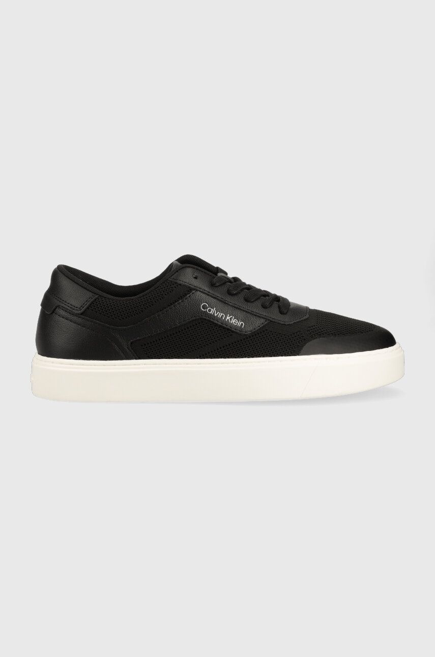 Sneakers boty Calvin Klein LOW TOP LACE UP KNIT černá barva, HM0HM00922 - černá -  Svršek: Text