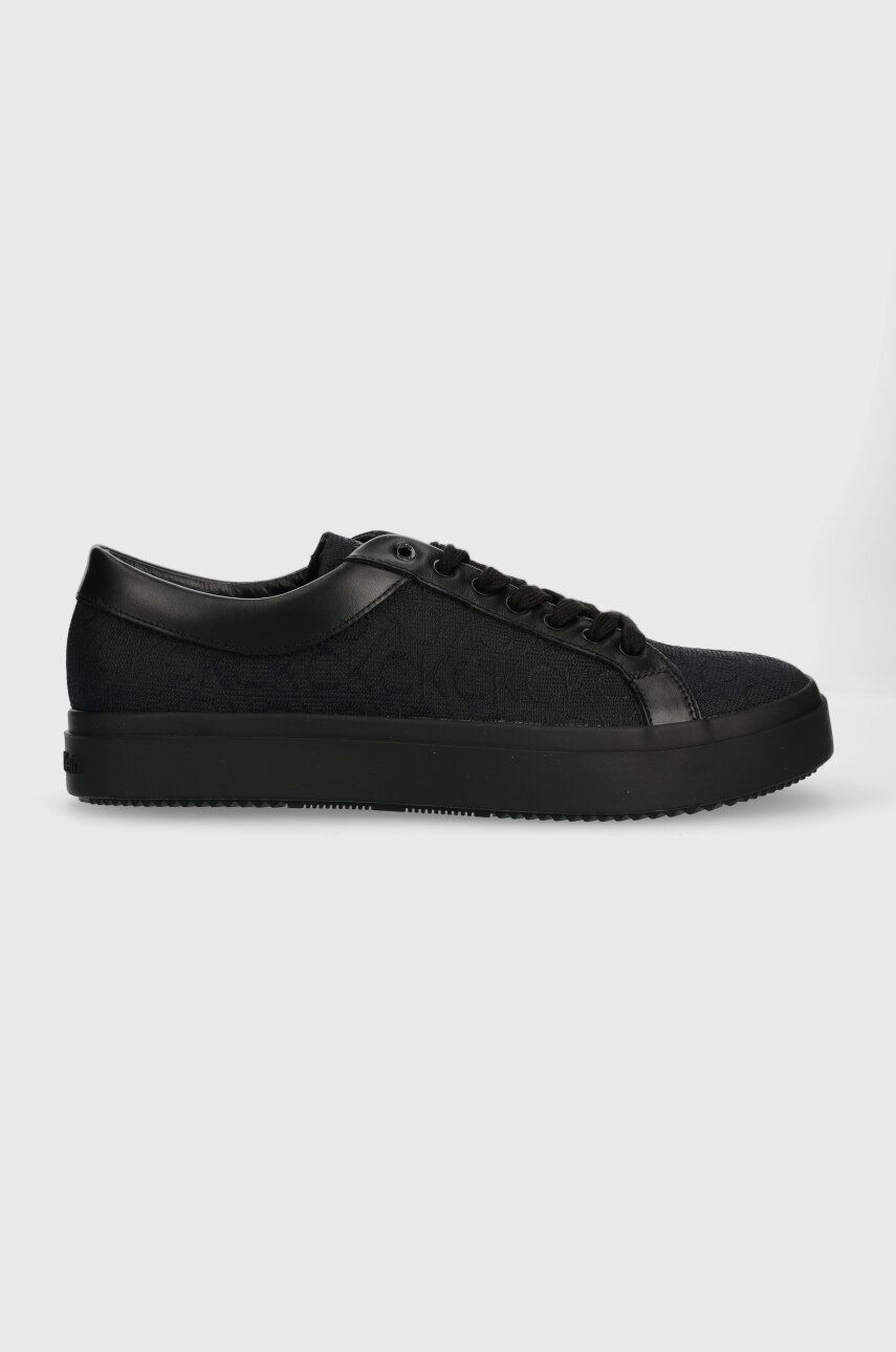 Sneakers boty Calvin Klein LOW TOP LACE UP MONO JQ černá barva, HM0HM00975 - černá -  Svršek: T