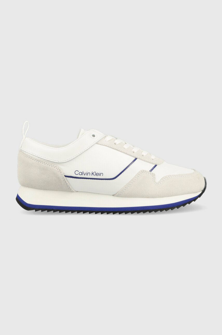 Levně Sneakers boty Calvin Klein LOW TOP LACE UP MIX bílá barva