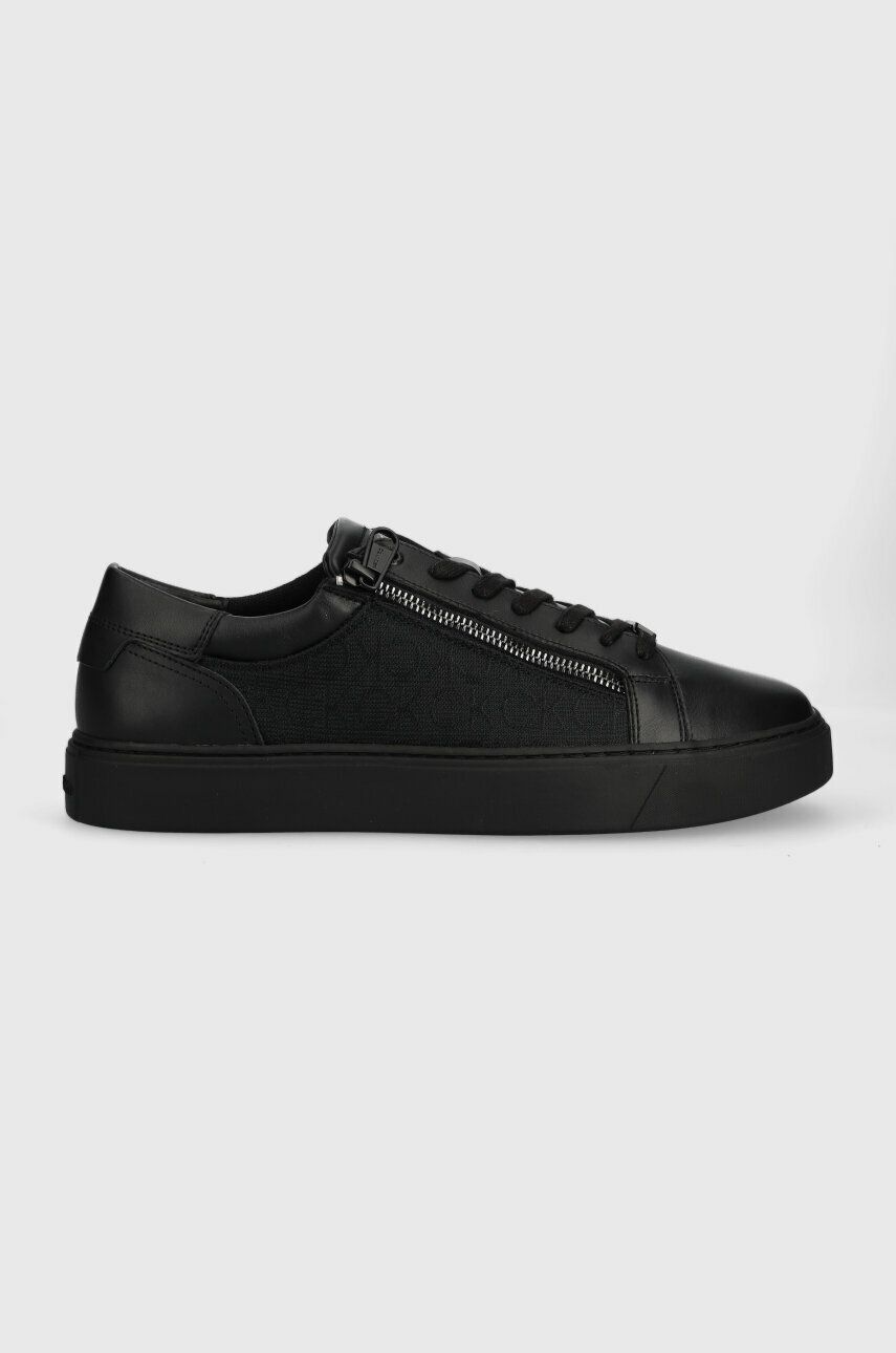 Levně Sneakers boty Calvin Klein LOW TOP LACE UP W/ZIP MONO JQ černá barva, HM0HM01013