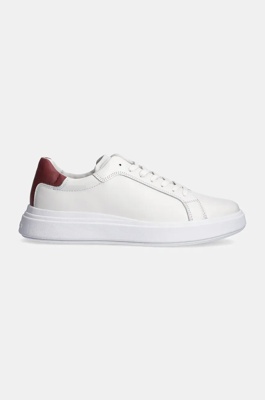 Кожаные кроссовки Calvin Klein LOW TOP LACE UP LTH цвет белый HM0HM01016 Кожаные кроссовки Calvin Klein LOW TOP LACE UP LTH цвет белый HM0HM01016