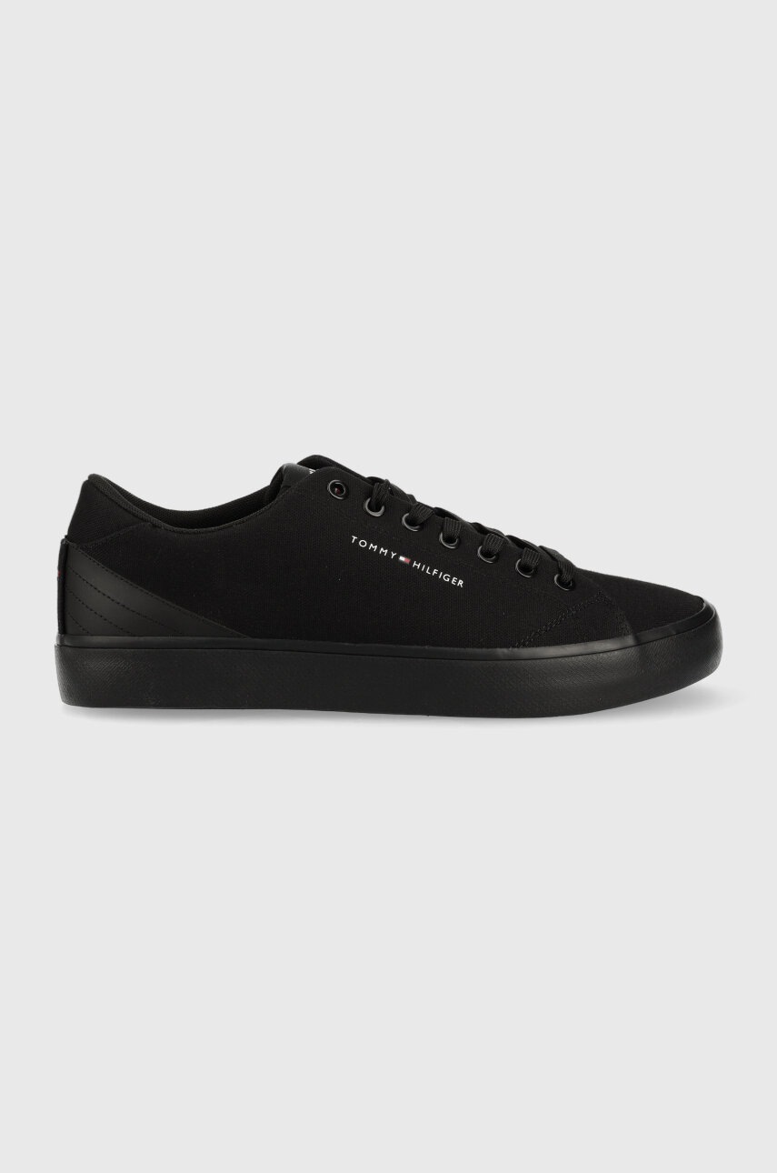 

Кроссовки Tommy Hilfiger TH HI VULC CORE LOW CANVAS цвет чёрный FM0FM04737