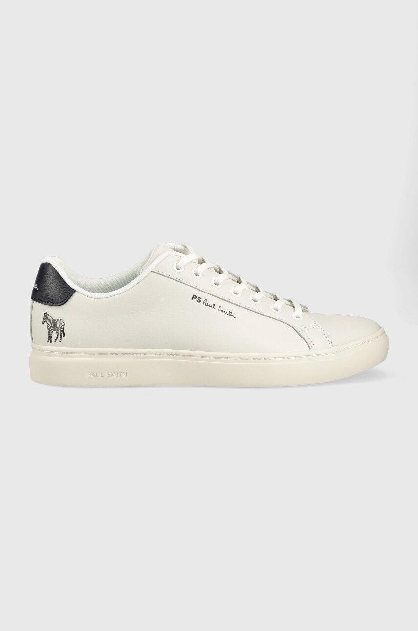 E-shop kožené sneakers boty PS Paul Smith rex , bílá barva