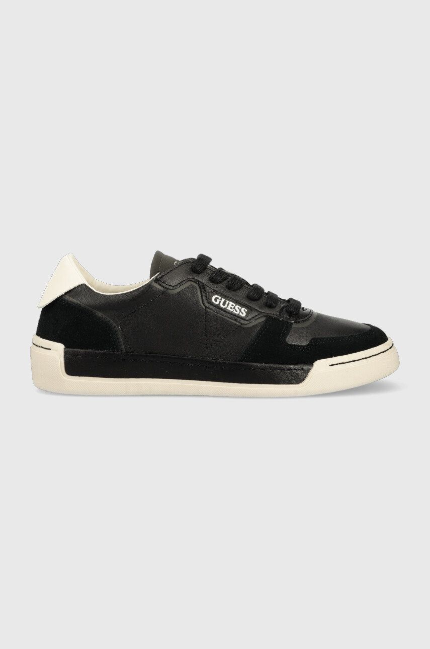 Levně Sneakers boty Guess Strave Vintage černá barva, FM5STV LEA12 BLACK
