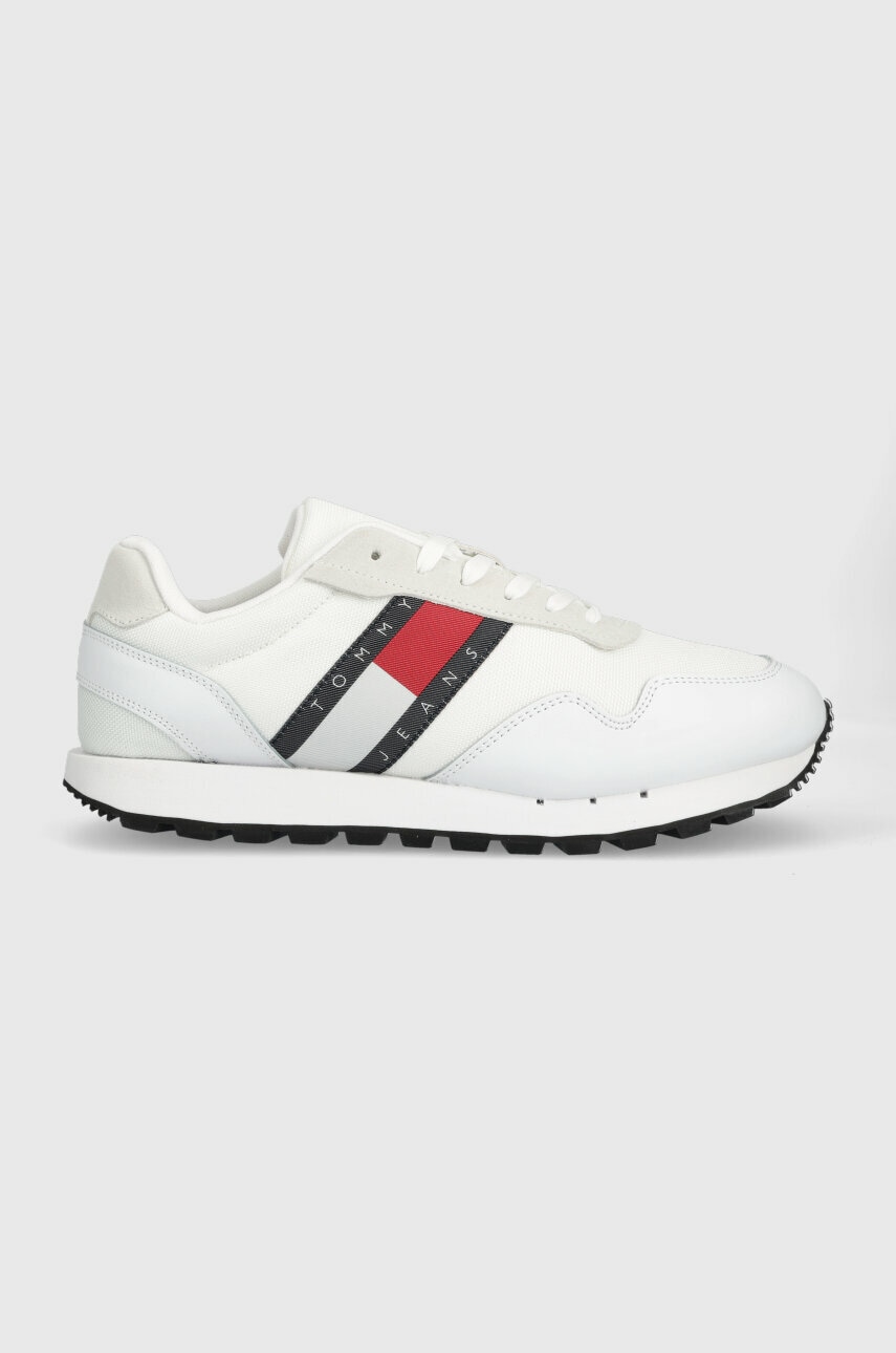 Tommy Jeans sneakers RETRO RUNNER ESS culoarea alb, EM0EM01081