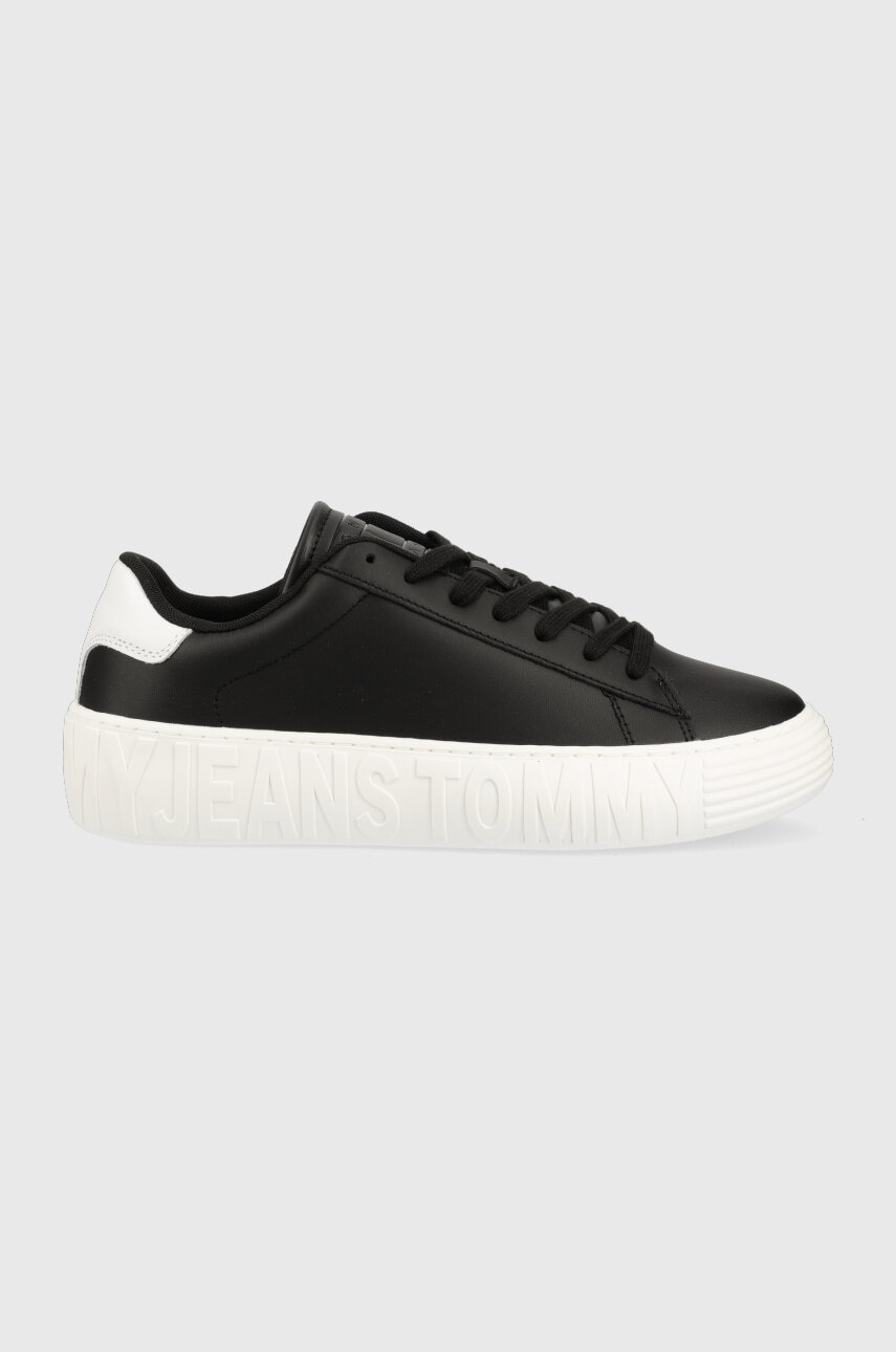 Tommy Jeans Sneakers Din Piele Leather Outsole Culoarea Negru, Em0em01159