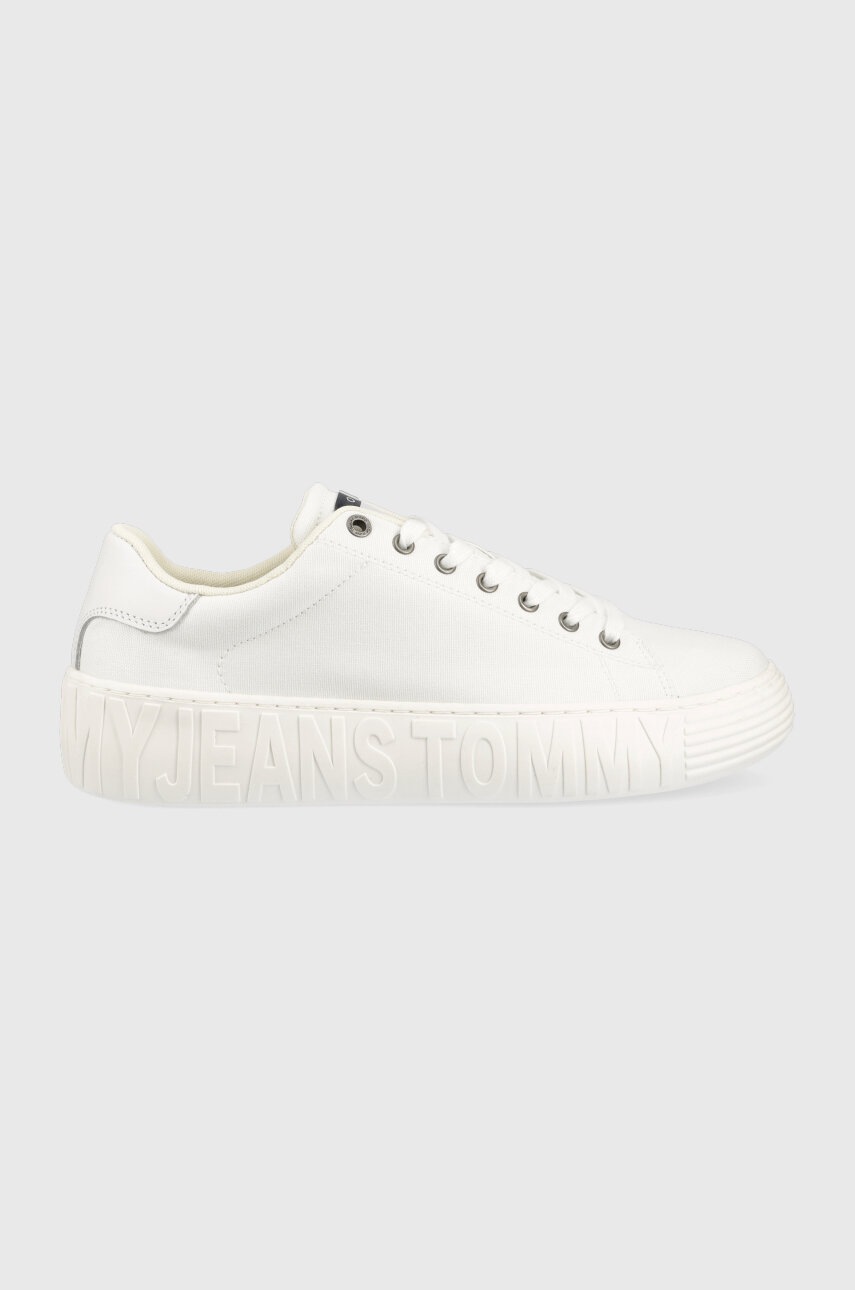 

Маратонки Tommy Jeans CANVAS OUTSOLE в бяло EM0EM01160, Бял