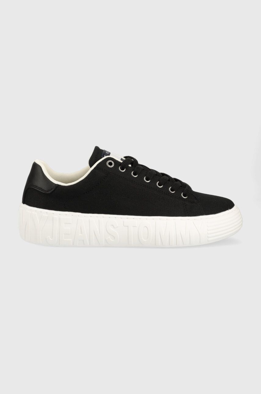 Tommy Jeans sneakers CANVAS OUTSOLE culoarea negru, EM0EM01160