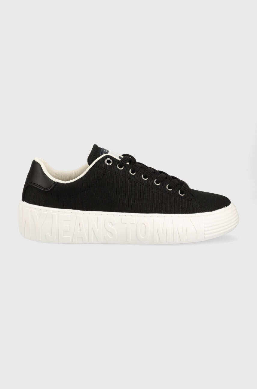 Tommy jeans sneakers canvas outsole culoarea negru, em0em01160