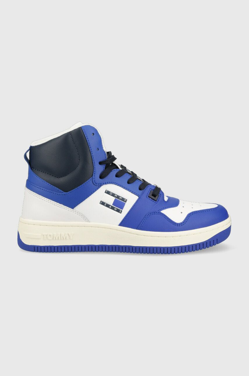 Levně Kožené sneakers boty Tommy Jeans MID CUT BASKET EM0EM01164